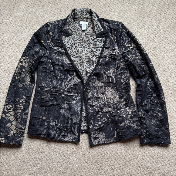 Chico's Jacket Animal Print Sz. 0 - Picture 6 of 6